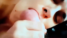 slut slowed Italian blowjob cumshot in mouth