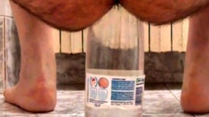 extreme ass insertion with 2 plastic bottles