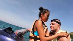 Amateur Thai teen sucking BWC on jet ski