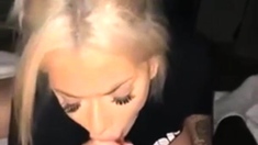 Tattooed Blonde Sucking BBC