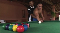 Alonzo F Puts His Black Gay Lover On The Pool Table And Bangs His Ass