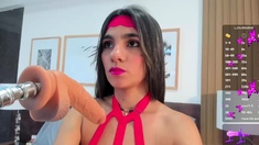 Lovely Amateur teen brunette masturbating outdoor