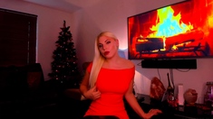 Busty blonde babe goes crazy jerking