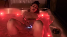 Stacked brunette goes solo toys and masturbation