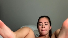 Sexy teen ebony solo toy masturbation