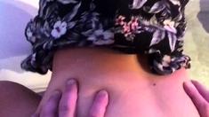 Big ass brunette babe sucks and tugs dick pov style