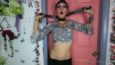 Cute amateur brunette naughty in solo jerking show on camera