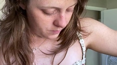 Cute curly brunette solo webcam masturbation