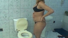 Amateur striptease and Solo masturbation