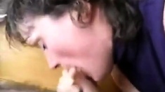 Mature French Amateur Gives a Quick Blowjob During Break