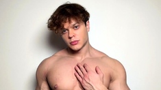 Fitness Model Musclegod Oiling Up