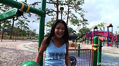 Kat Young Teases Her Webcam Viewers While She Climbs At The Playground