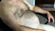 Handsome Hairy Dad Jerking Off