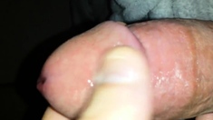 jerking off my big cock and cumming hard