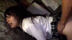 Japanese Teen In Uniform Banged Sideways