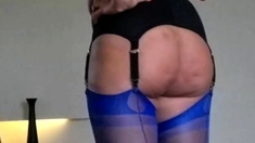 In My Ff Nylon Stockings Corset Garter Belt And High Heels
